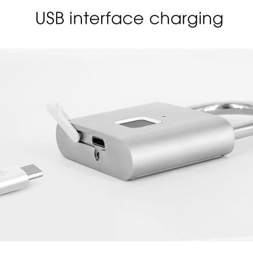 Smart Padlock Fingerprint Lock Zinc Alloy Thumbprint Door Padlocks Portable Anti-Theft Fingerprint Lock for Bag Drawer Suitcase