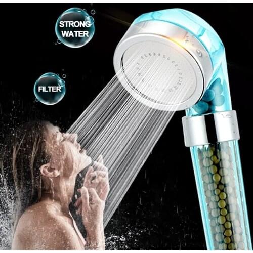 High Pressure Massage Water Therapy SPA Rainfall Shower Head Anion Filter Balls Water Saving Bathroom Shower Nozzle