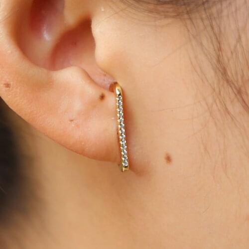 100% real 925 sterling silver elegant long cz bar earring stud minimalist thin letter earring for women wedding gift wholesale