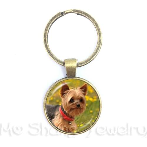 The Animal Keychain Round Glass Dome Dog Pattern Series Key Holder Dog Lover Creative Gift Can Customize Your Beloved Pet