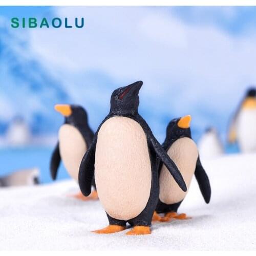 2pcs Mother Son Penguin figurine Simulation Love Animal model home decor miniature fairy garden decoration accessories modern