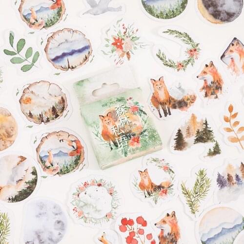 46Pcs/Box Vintage Forest Whispers Series Mini Paper Sticker Package DIY Diary Decoration Sticker Album Scrapbooking