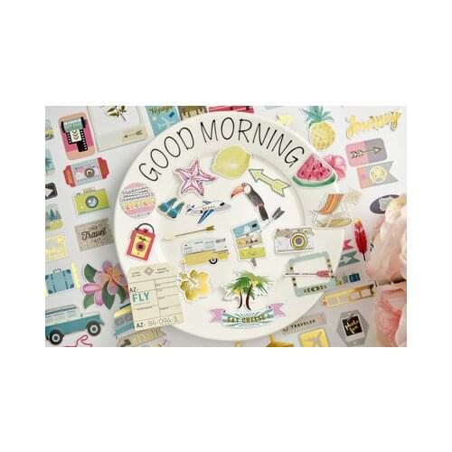 72pcs Nice Travel Cardstock Die Cut Stickers for Scrapbooking Happy Planner/Card Making/Journaling Project Craft