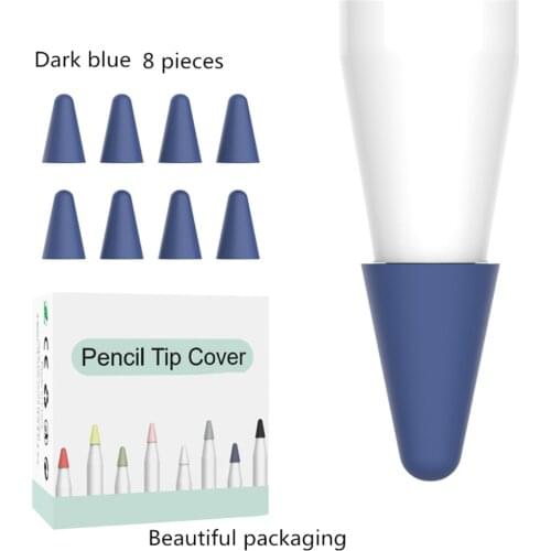 ​8 pcs for Apple Pencil 1,2 Tablet Stylus Touch Pen Nib Case Soft Silicone Protective Case for Apple Pen Case Touch Cover
