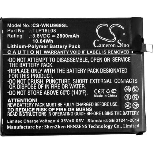 Cameron Sino 2800mAh Battery for WIKO 9692 U Feel Prime,TLP16L08