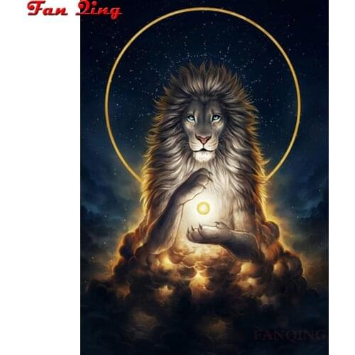 Diamond Painting Abstract lion Starry Universe Full Square Diamond Embroidery Pictures Rhinestone Mosaic Cross stitch needlework