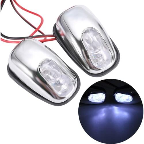 1Pair Auto White LED Light Windshield Windscreen Jet Spray Nozzle Wiper Washer Lamp Accessories 12V