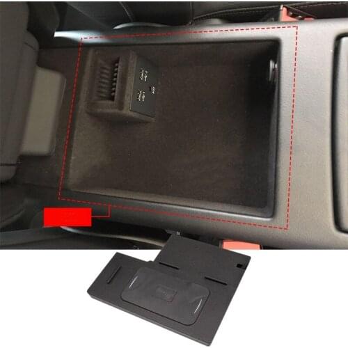 Car Qi Wireless Charger,10W QI Phone Charging Storage Box for A6L A7 14-18 Fast Charging Plate