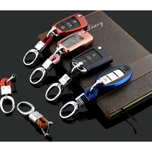 Car Styling Braided Leather Strap Keychain Screwdriver Car Key Chain Ring Fob For VW Audi BMW Benz Mazda Toyota Renault