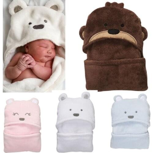2018 Newborn Bathrobe Baby Sleepsacks Coral Fleece Towels Baby Blankets Infant Robes Hoodies Thick Animal Envelope Sleep sack