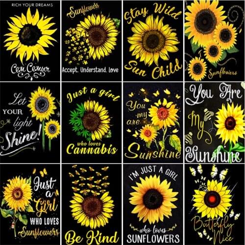 DIY Child Diamond Embroidery Sunflower Landscape Full Drill Kit Embroidery Mosaic Flower Scenery Picture Rhinestones Home Decor