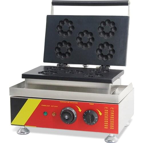 Electric Sweet Doughnut Machine 110V 220V 5 Holes Mini Flower Shape Donut Maker Plum Circle Fragrance Crispy Machine With CE