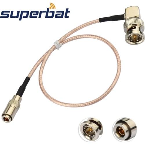 Superbat 6G-SDI Recorder Cable BNC Male Right Angle to DIN 1.0/2.3 Male RG179 Adapter PIgtail Cable for Blackmagic Video Assist