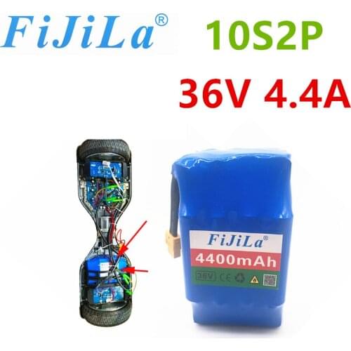 2021 10S2P 36V Battery Lithium L-ion Rechargeable Battery 4.4AH Battery Pack for Electric Self-suction Hoverboard Unicycle