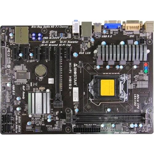 6GPU 6PCIE for BIOSTAR HIFI H81S2 Desktop HI-FI H81S2 Motherboard H81 LGA 1150 i7 i5 i3 DDR3 SATA2 USB2.0 ATX 100% Fully Test