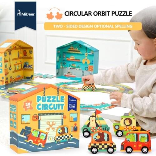 Mideer Children Early Educational Circular Car Baby Popular Interesting Cartoon Paper Jigsaw Puzzle Toys More Than 3 Years Old