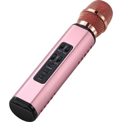Mini karaoke microphone Karaoke Bluetooth wireless microphone multi-function dual speaker portable smart microphone