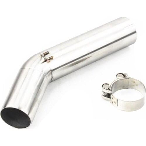 Motorcycle Chrome Exhaust Middle Pipe Connecting Tube For Suzuki GSX-R 600 750 2006-2007