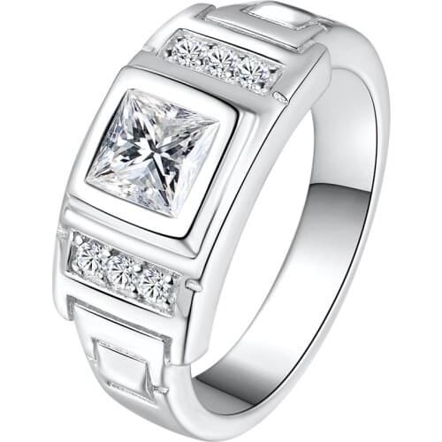 Designer Original S925 Sterling Silver Male Rings Luxury Engagement Charm Elegant Wedding Exquisite Carat Diamond Fine Jewelry