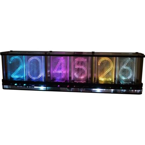 Digital LED Alarm Clock Kit with 6-Digit Bold Font Display Electronic Clock Semi-finished Music Spectrum Clock Module DIY Clock