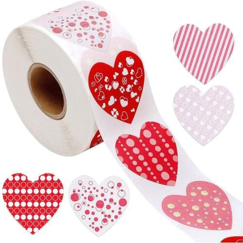 500PCS/Roll Gift Sealing Stickers Love Design Diary Scrapbooking Festival Birthday Party Valentines Day Decorations Labels