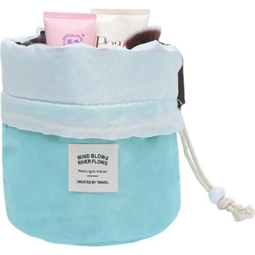 Barrel Shaped Nylon Wash Organizer Travel Dresser Pouch Cosmetic Makeup Storage Bag For Women LX8798