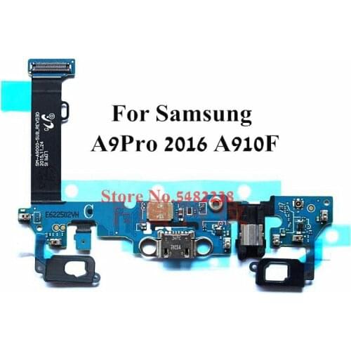 Original USB Charging Dock Port Flex cable For Samsung A9pro 2016 A910F Charger plug with Earphone Jack Microphone Replacement