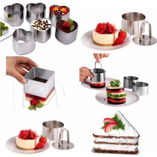 Stainless Steel Baking Dish Diy Bakeware Tools Cupcake Mold Salad Dessert Mousse Ring Cake Cheese Tool Cake Decorating Tools