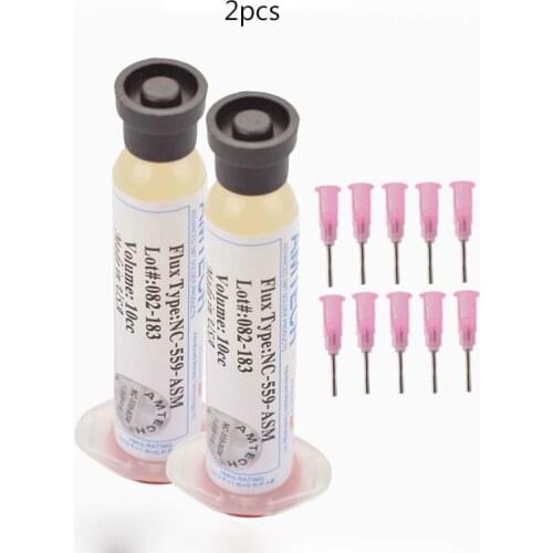 Solder Soldering Paste Flux Grease 10cc with 10pcs Needle NC-559-ASM-UV BGA PCB for Welding Tools Advanced Oil Flux Grease