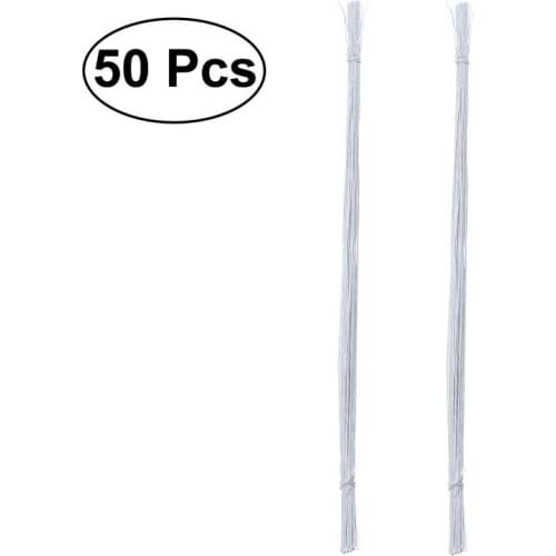 50pcs 24 Gauge White Floral Wire Stem Handmade Artificial Flower Arrangement For DIY Craft Paper-Covered Wire Rose Branch