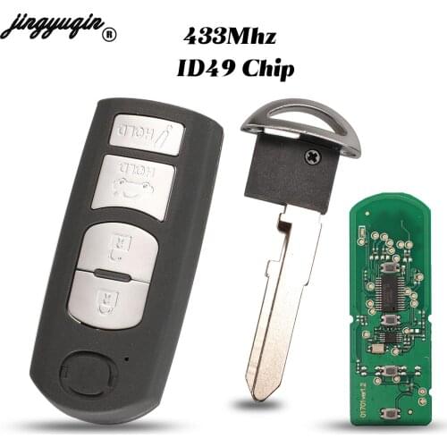 Jingyuqin 4 Buttons For Mazda 6 3 MX-5 CX-3 CX-5 CX-7 Smart Remote Car Key 433MHz ID49 Chip Fob SKE13E-01
