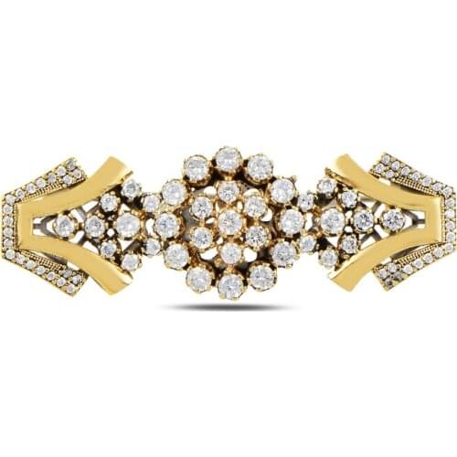 Silver 925 Sterling Zircon Cubic Zirconia Authentic Brooch