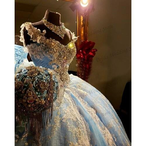 Blue vestidos de xv años Quinceanera Dresses Appliqued Corset credibilidad en Venta de Vestidos de Quinceaneras Sweet 16 Dress