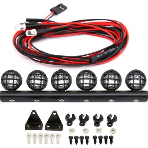 RC Car LED Roof Lamp Lights Bar for WPL 1/18 1/24 RC Truck Car Upgrade Parts Accessories,6 LED