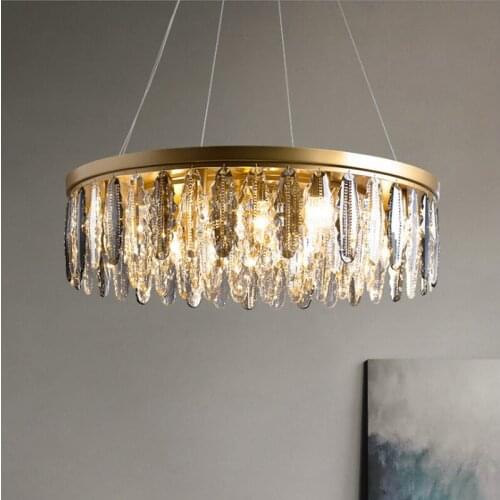 Led Crystal Pendant Lights Modern Home Living Room Decoration Bedroom Restaurant Pendant Lamp Dining Room Hanging Light Fixture