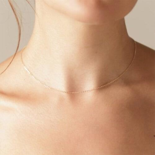 Simple Gold Silver Color Thin Necklace Ladies Minimalist Metal Clavicle Chain Necklaces for Women Fashion Neck Body Jewelry