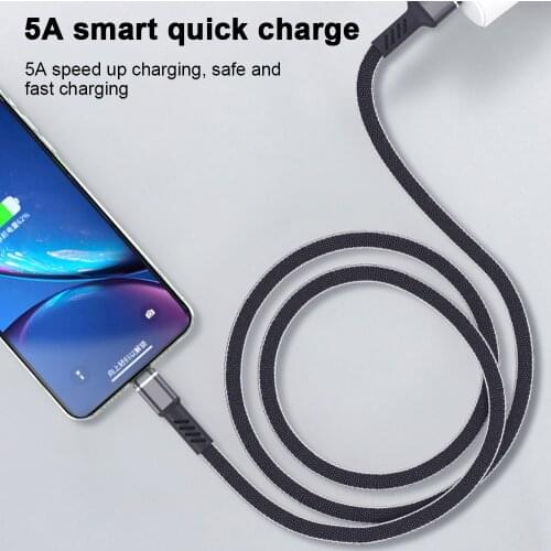 FLOVEME 1m 5A Smart Fast Charging USB Data Cable for Micro USB Apple Type-C Charge Cable For iPhone 12 XS Xiaomi Huawei Samsung