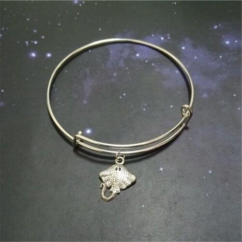 Stingray Bracelet Stingray Charm Stingray Pendant Stingray Jewelry Silver Color Stingray Bangle Boho Bracelet for Women