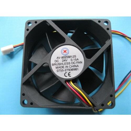 1 Pcs Brushless DC Cooling Fan 24V 8025S 7 Blades 80x80x25mm 3pin Sleeve-bearing
