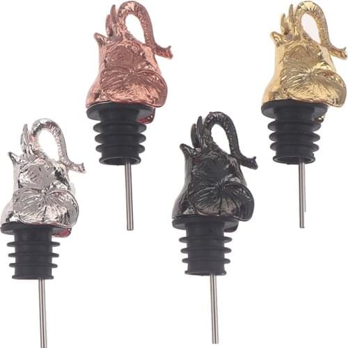 1PCS Zinc Alloy Elephant Head Wine Pourer Unique Wine Bottle Stoppers Wine Bar Tools Get Together Gift