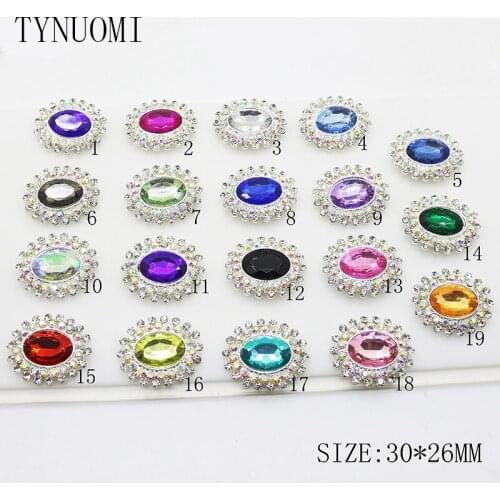 10pcs/lot30*26MM Acrylic Button Hotel Dining Table Diamond Decoration Accessories DIY Craft Decoration Embellished Buckle