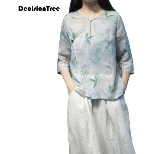 2021 chinese tops painted flowers qipao blouse cheongsam shirt chinese style cheongsam blouse traditional chinese clothing women