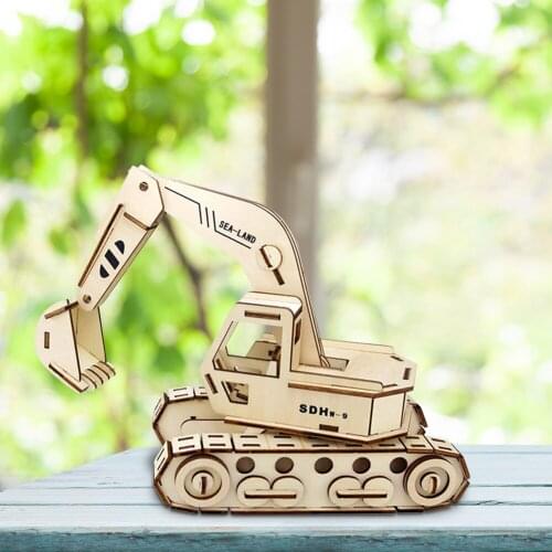DIY 3D Truck Puzzle Game Assembly Toy Kit Gift Adults Wooden Birthday Gift Intellectual Wooden Puzzle for Children Teens