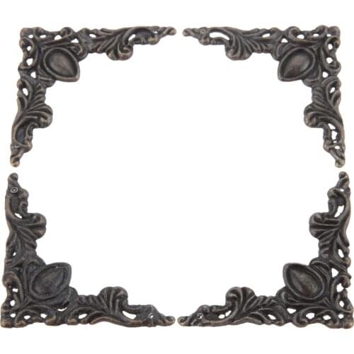 4Pcs Jewelry Box Decor Scrapbook Metal Album Corner Protector Cover Antique Brass Edge Corner Protector Bumper Guard 50mm