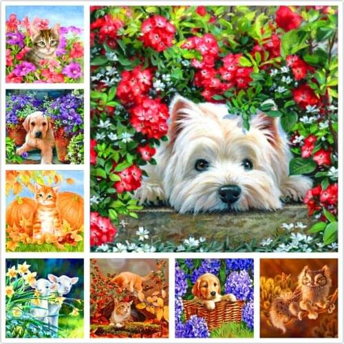 5D diamond painting animal and flower diamond embroidery decoration home