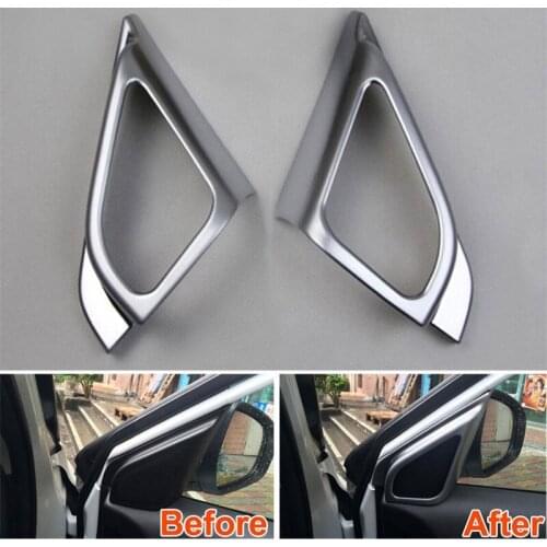 Abaiwai ABS Chrome For Suzuki 2015 2016 Vitara Car Door Stereo Audio Speaker Decoration Covers Trim Front Frame Triangle Sequins