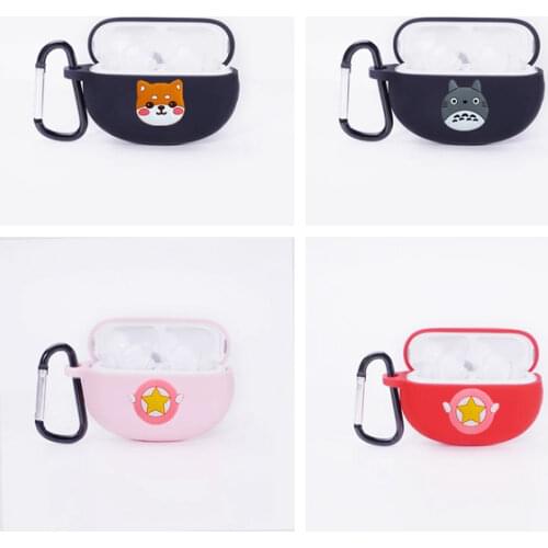 For OPPO ENCO X Cover Cartoon cats / dogs Funny Non-slip Silicone Protect Earphone Cover funny for oppo enco x Case