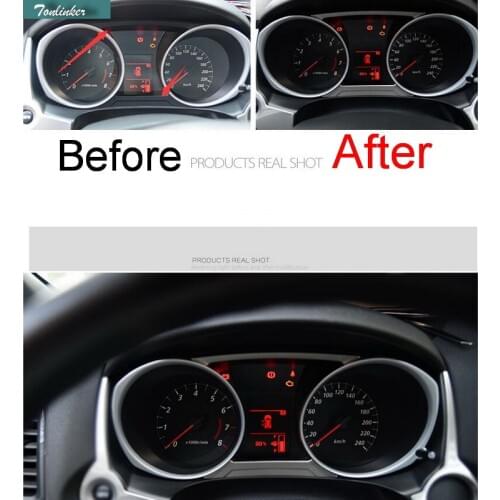 Tonlinker 2 PCS Car NEW Stainless Steel trim Article dashboard decorations Cover Case Stickers for Mitsubishi ASX 2011-16