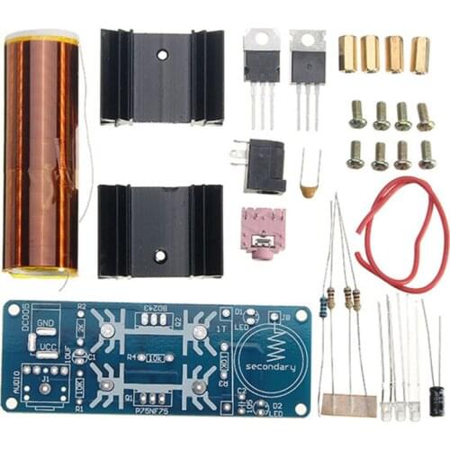 DIY Music Tesla Coil Kit 15W Mini Music Tesla Coil Plasma Speaker Wireless Transmission DC 15-24V Module Board