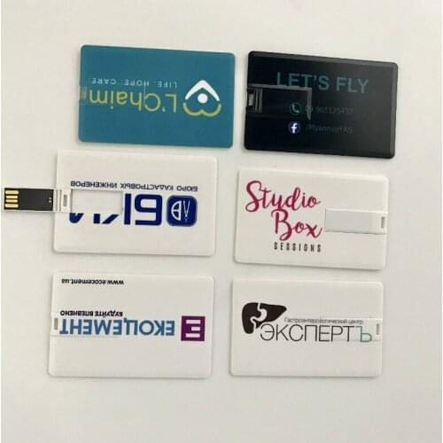 1GB 2GB 8G USB Flash Drive Card Shaped Pendrive Real Capacity Stick Gift Custom Colorful Logo Company Photo Design Print Pattern